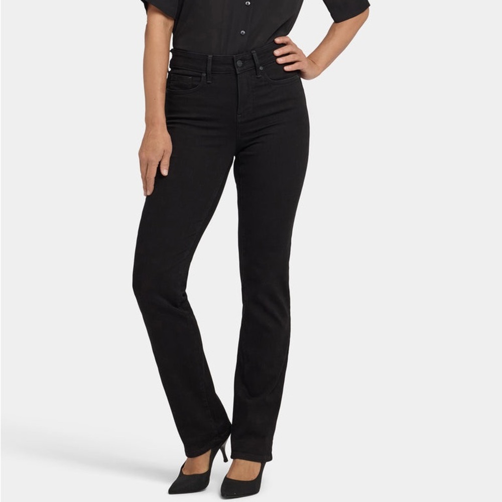 NYDJ Black Marilyn Straight‎ Lift X Technology Denim Jeans